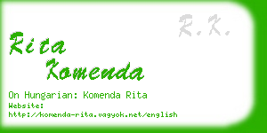 rita komenda business card